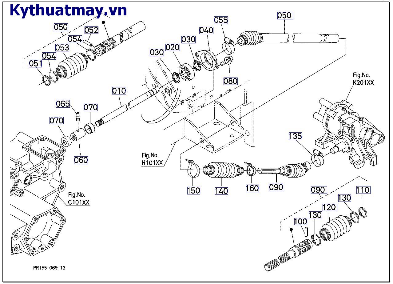 Trục truyền động bộ phận cấy